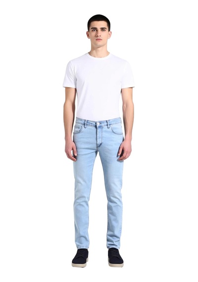 Ersefa Erkek Açık Comfort Denim Dar Paça Pantolon Fonksiyonel Dayanıklı Açık Mavi