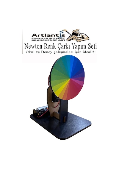 Newton Renk Çarkı Yapım Seti 1 Adet 12x7x10 Cm Fen Bilimleri Deney Setleri Okul Sınıf Nevton Çarkı