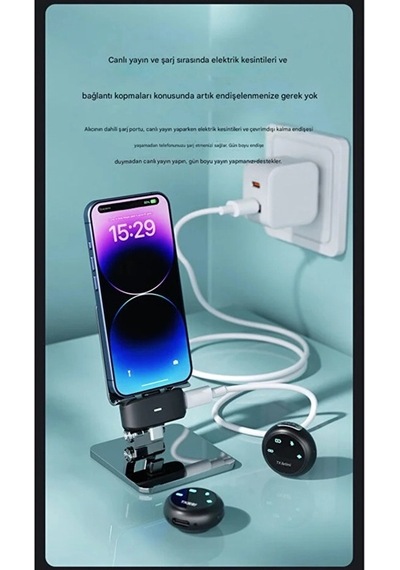 Nm-store Kablosuz Profesyonel İkili Yayın Yaka Mikrofonu Şarj Kutu Mıknatıslı Typce Lightning Çıkış Mikrofon