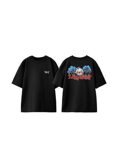 Thewert Limp Bizkit 8 Tasarım Sırt Baskılı Pamuk Siyah Oversize T-shirt
