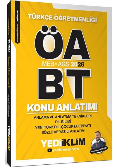 Yediiklim 2026 Meb Ags Öabt Türkçe Öğretmenliği Anlama Ve Anlatma Teknikleri Dil Bilimi Yeni Türk Dili Çocuk Edebiyatı Sözlü Ve Yazılı Anlatım Konu Anlatımı