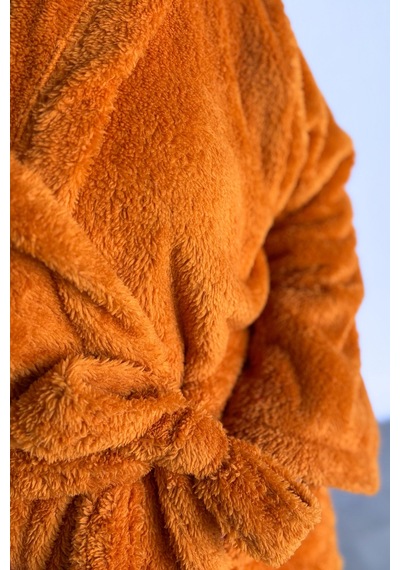 Kapüşonlu Wellsoft Sabahlık & Peluş Bornoz - Yumuşak, Polar Unisex Sabahlık Turuncu
