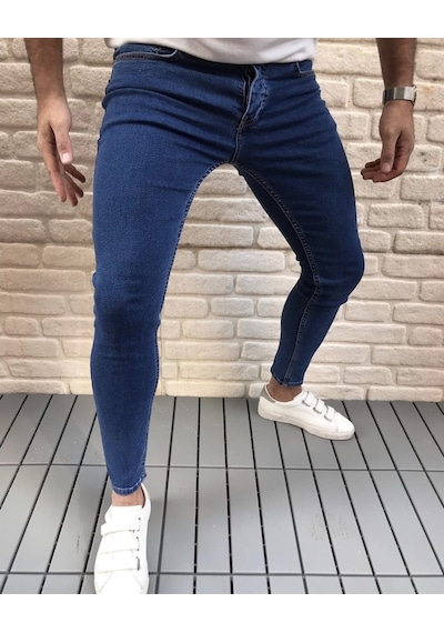 Skinny Fit Erkek Kot Jeans Pantolon Likralı Bilek Kalıp