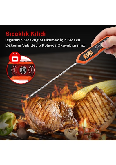 Thermopro Tp15h Dijital Et Ve Gıda Termometresi - Ipx6 Su Geçirmez, 3 Saniyede Hızlı Ölçüm