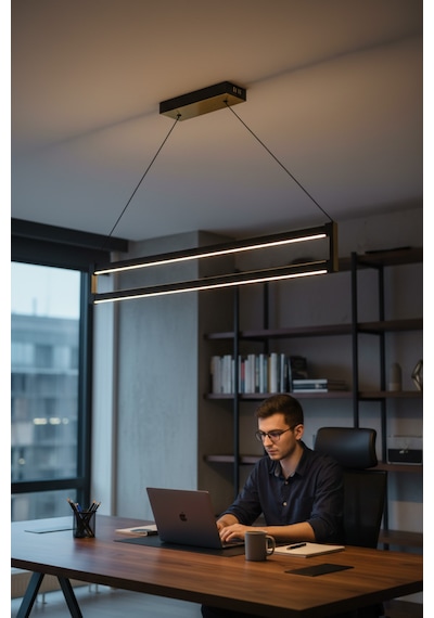 Orion Silver Lineer Led Sarkıt Avize Kumandalı Dim Edilebilir Aşağı Işık Beyaz Işık
