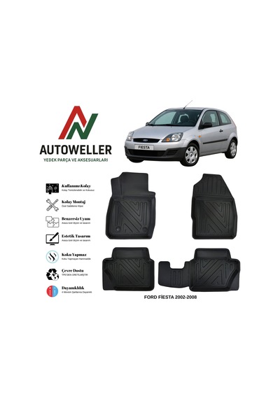 Ford Fiesta 2002-2008 Havuzlu Oto Paspas 5 Kapı