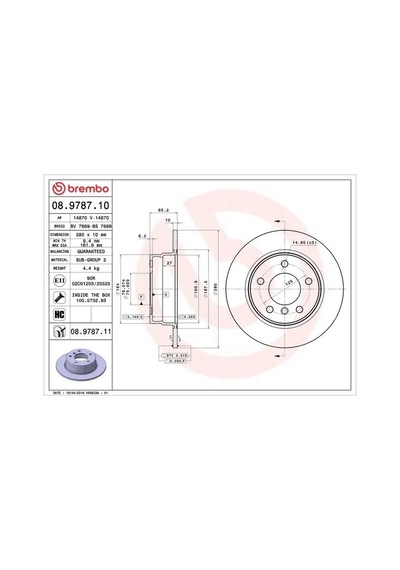 Brembo 08978711 Arka Fren Diski 34216764647 34216855001 - 2 Adettir