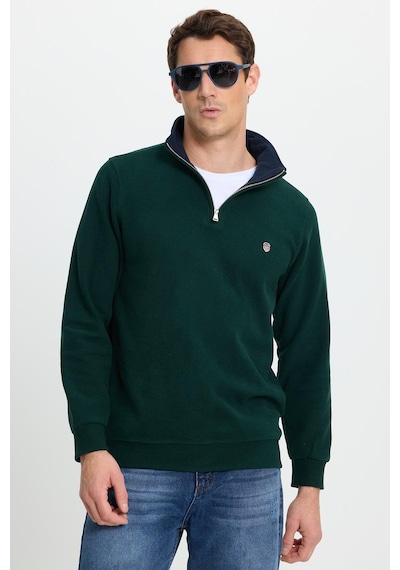 Tudors Erkek Slim Fit Dar Kesim Pamuklu Selanik Kumaş Dik Yaka Yeşil Sweatshirt-41874 Yeşil Tudors Erkek Slim Fit Dar Kesim Pamuklu Selanik Kumaş Dik Yaka Yeşil Sweatshirt-41874 Yeşil
