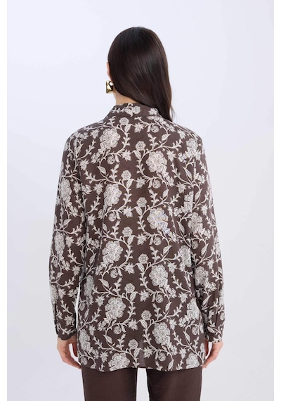 DeFacto Loose Fit Desenli Uzun Kollu Gömlek Tunik T0609AZ25SPBN539