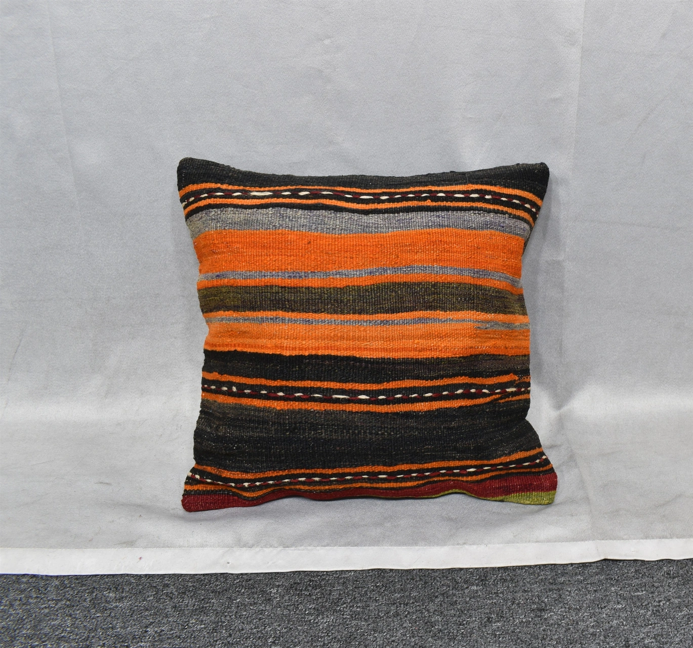 Zehra Abla Halı Yeni El Dokuma Dekoratif Kilim Kırlent Yastık Kılıfı 6513 Çok Renkli