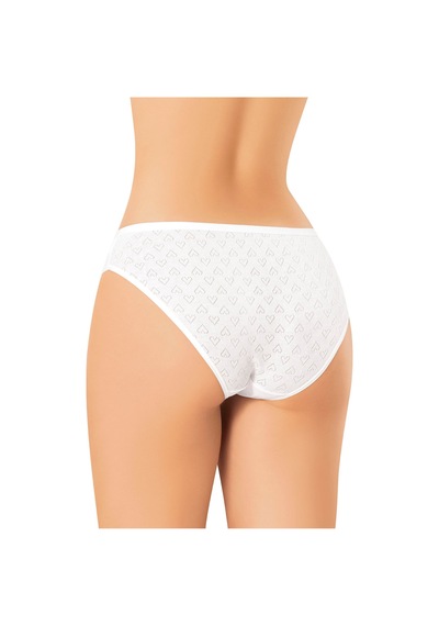 Kota İç Giyim 6 Adet %100 Pamuklu Kalpli Kadın Bikini Külot Beyaz