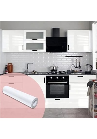 Beyaz Mobilya Kaplama Folyosu, 61 Cm Genişlikte 124-Pembe