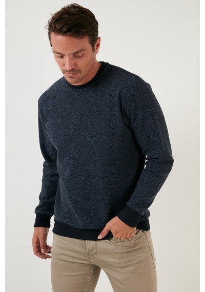Buratti Slim Fit Bisiklet Yaka Pamuklu Erkek Kazak 456201 Indigo