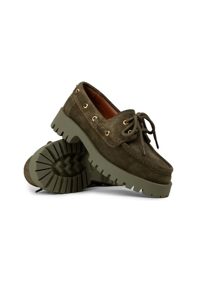 Deery Kadın Hakiki Süet Yeşil Marin Loafer - 02036zyslc01
