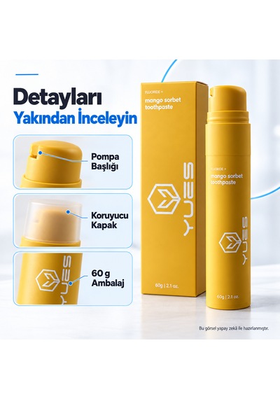 Yues Mango Aromalı Florürlü Pompalı Diş Macunu 60 G Gs-009f Beyazlatma