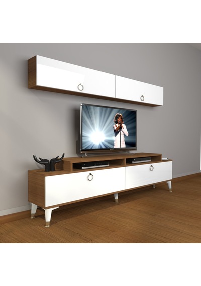 Decoraktiv Ekoflex 5 Mdf Gold Tv Ünitesi Tv Sehpası - Ceviz Beyaz Ceviz - Beyaz