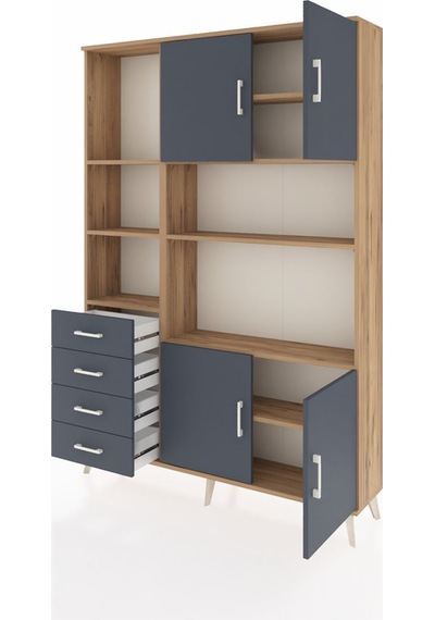 Arges Dolap 8 Raflı 4 Çekmeceli 4 Kapaklı 132x30x195 Çam-antrasit/antrasit Antrasıt/antrasıt Arges Dolap 8 Raflı 4 Çekmeceli 4 Kapaklı 132x30x195 Çam-antrasit/antrasit Antrasıt/antrasıt