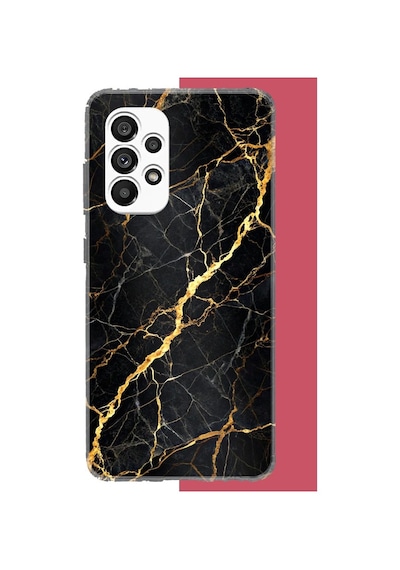 Samsung Galaxy A23 Uyumlu Altın Diyagonal Baskılı Silikon Kılıf Renkli