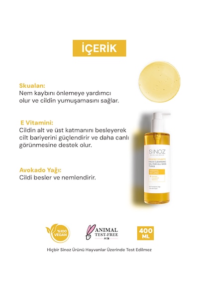 Sinoz Yüz Temizleme Yağı 400 ML