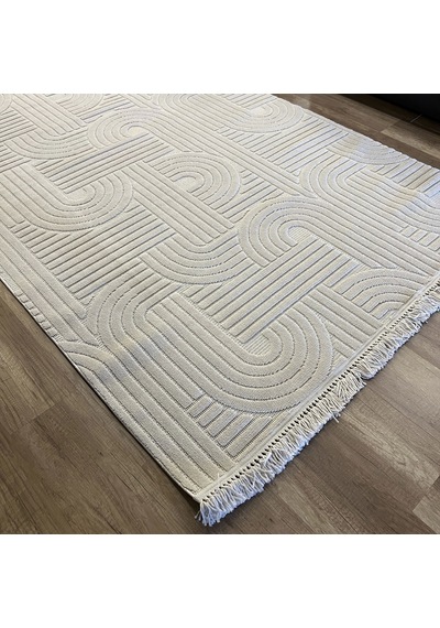 Hoom Rugs Design 1090 Bej Yumuşak Dokusuz İskandinav Halı Bej
