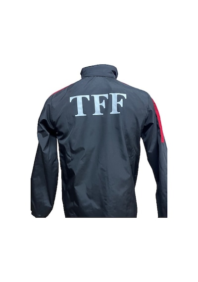TFF Logolu Kapüşonlu Yağmurluk Siyah