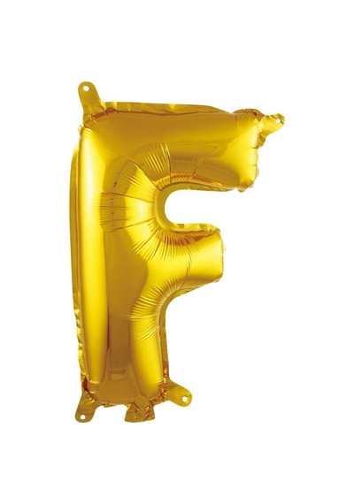 F Harfi 16 İnç Gold Renk Folyo Balon 36 Cm Altın 256