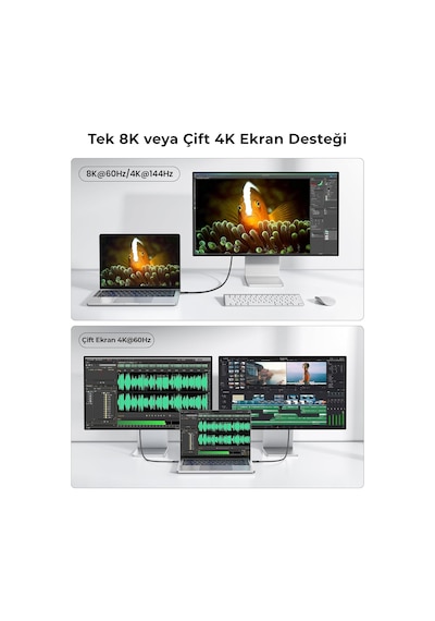 Usb4 Usb-c Kablo 1.8 M 240w 40gbps 8k 60hz 4k 144hz Thunderbolt 3/4 Uyumlu Type-c Hızlı Şarj Ve Standart