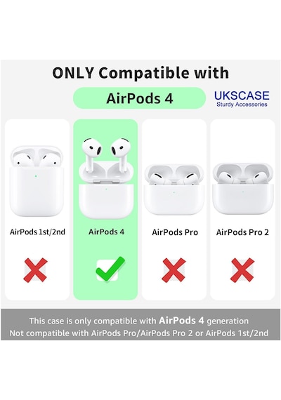 Apple Uyumlu AirPods 4. Nesil Soft Silikon Kılıf Düz Renkler Siyah