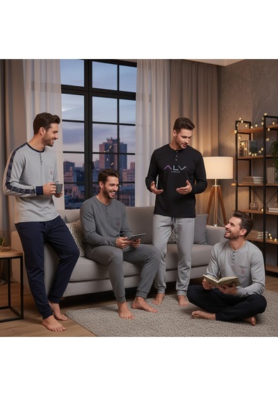 Bonbon Erkek Pamuklu Bohçalık Ve Çeyizlik 4 Adet 2'li Pijama Takımı Bb2484 Çok Renkli
