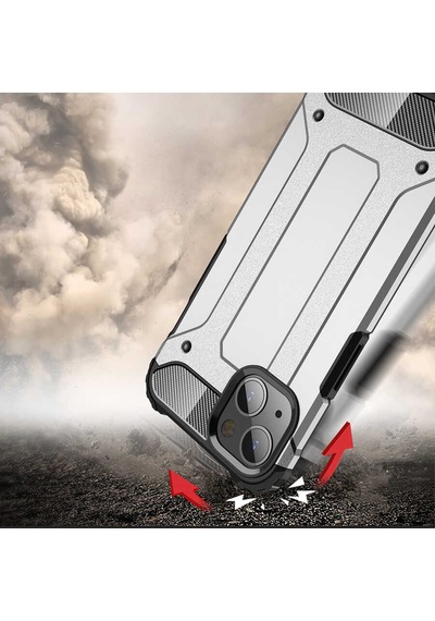 Apple Uyumlu iPhone Ekılıf 13 Mini Kılıf Çift Katman Zırh Tank Crash Military Kapak Siyah