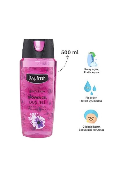 Pratik Kapaklı Duş Jeli Lady 500 Ml Açık Mavi