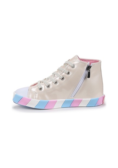 Kiko Kids Unicorn Fermuarlı Kız Çocuk Spor Ayakkabı Gümüş