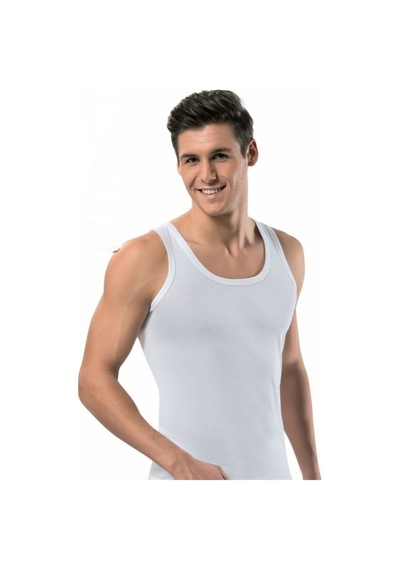 Erdem Erkek Beyaz Ribana Atlet %100 Pamuk 3'lü Paket