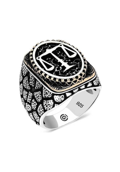 Gümüş Elif Vav Oval Erkek Yüzük Sl4663 Gümüş