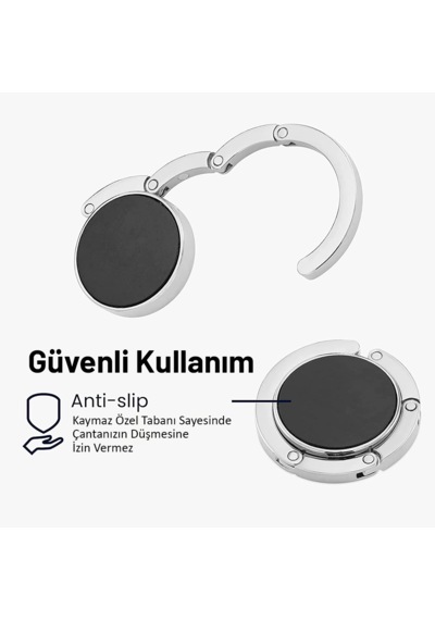 True Fresh Taşlı Çanta Askısı - Katlanır Masa Kenarı Çanta Poşet Ceket Kaban Çok Renkli