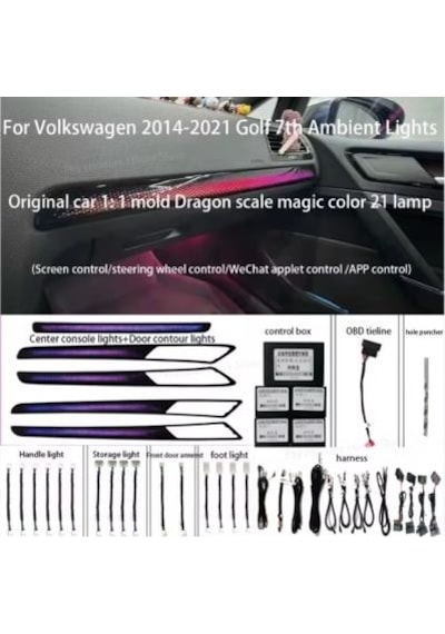 Volkswagen Golf 7 - Golf 7.5 Özel Trim Uyumlu Ambıyans Seti 9"