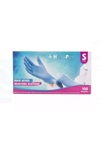 Cerrahi Eldiven Mavi Nitril Eldiven 100'lü Paket 20 Adet S Beden Muayene Eldiveni