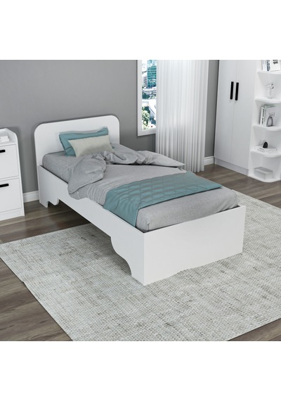 Arnetti Luses 90x190cm Yatak Uyumlu Tek Kişilik Karyola Beyaz