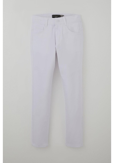 Konsept Erkek Çocuk Gabardin Pantolon Düğmeli Fermuarlı 10-13 Yaş, Beyaz
