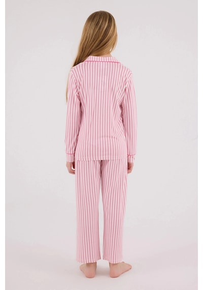Kız Garson Gömlek Pijama Takımı - Açık Fuşya Açık Fuşya Kız Garson Gömlek Pijama Takımı - Açık Fuşya Açık Fuşya