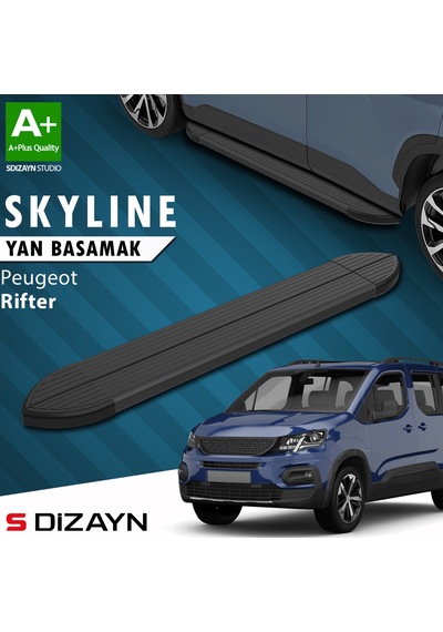 S-dizayn Peugeot Rifter Skyline Siyah Yan Basamak 203 Cm 2019-2023 A+ Kalite