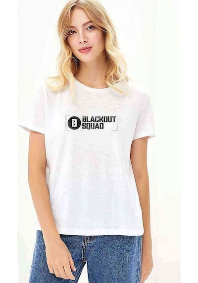 Black Squad Baskılı Beyaz Kadın Tshirt (534284453)