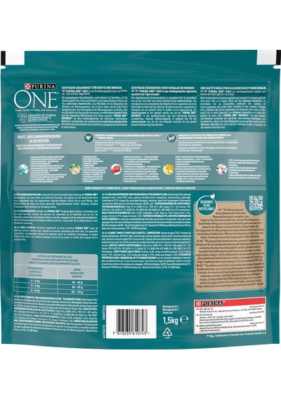 Purına One Adult Sığır Etli Tam Tahıllı Yetişkin Kedi Maması 1500 G + Tavuklu Yaş Kedi Maması 2 x 85 G