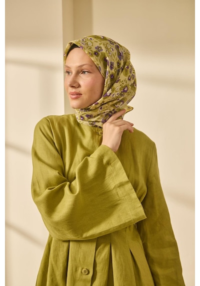 Silk Home Soft Eşarp 73090-29 Yeşil Bej, Mor, Sarı, Eflatun