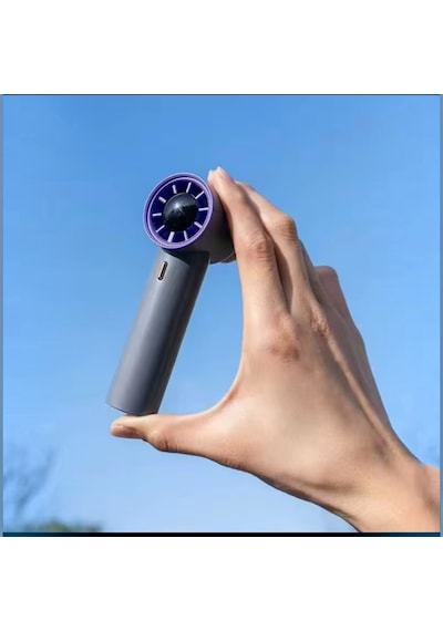 Mini Taşınabilir Turbo El Fanı Yüksek Hızlı, Akıllı Dijital Ekran, Usb-c Şarj Edilebilir, Kompakt, Modern Mor