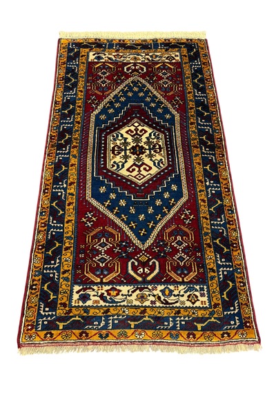 El Dokuma Yahyalı Halısı 103x185 Kök Boya %100 Yün Halı Kırmızı
