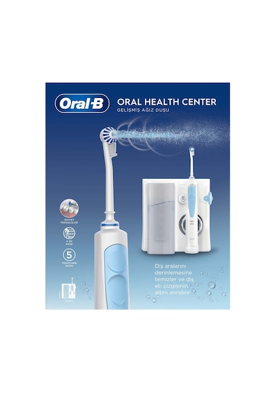 Oral-b Ağız Sağlığı Merkezi Ağız Duşu: Ağız Duşu, 1 Oxyjet Başlığı, 1 Su Jeti Başlığı