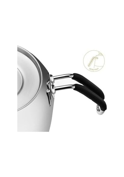 Nehir Modern Midi Orta Boy 1-2 Lt. Paslanmaz Çelik Çaydanlık Takımı