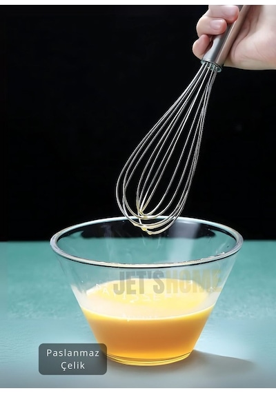 Çelik Çırpıcı Küçük Boy Yumurta Çırpıcı Kek Çırpıcı Çorba Çırpıcısı 20 Cm Metalik Gri