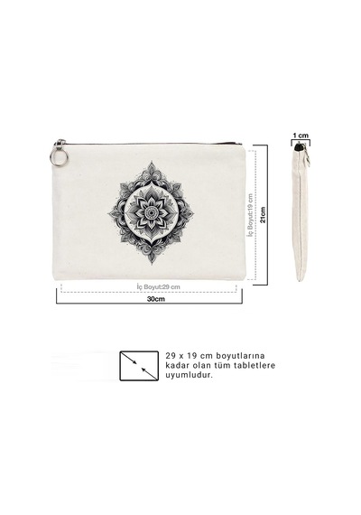 Tattoo Tablet/portföy Çanta - Astarlı 30x21 Cm Beyaz - No.01 Beyaz